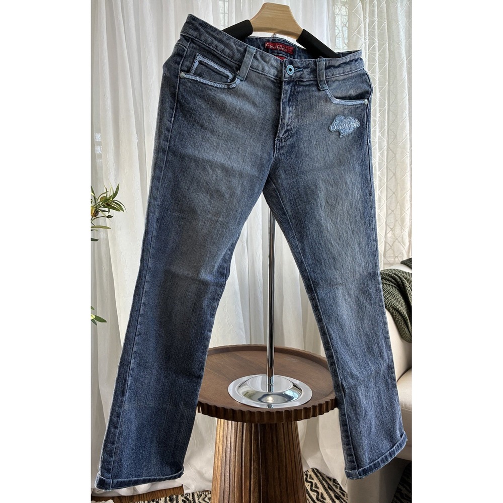 South Pole Y2K Blue Jeans, Blue Sequeling Details,‎ Size 7, RN82628